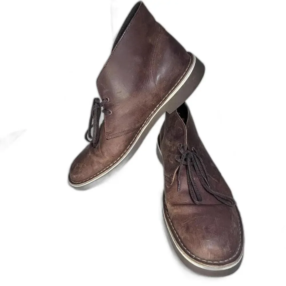 Clarks Bushacra‎ 3 Chukka Desert Boots Beeswax Brown Leather Boots Men's 12